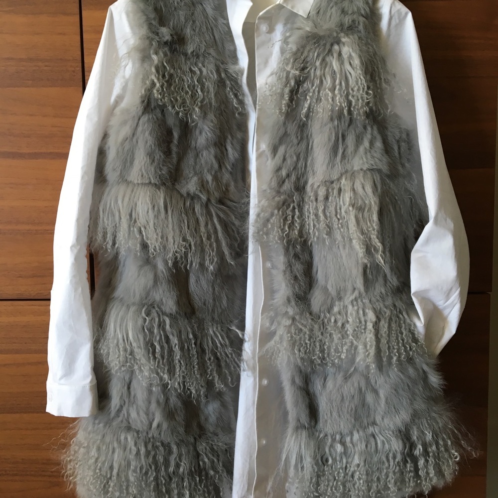 Faux fur grey color vest